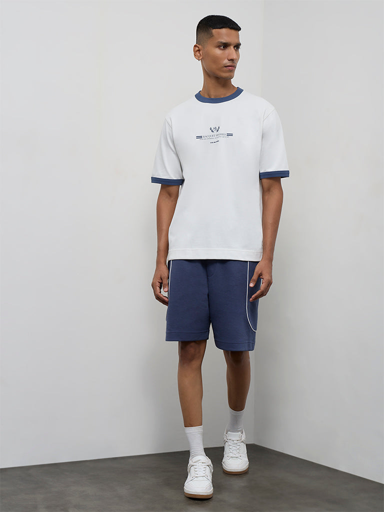 Nuoflexx Off-White Text-Printed Relaxed-Fit Cotton-Blend T-Shirt