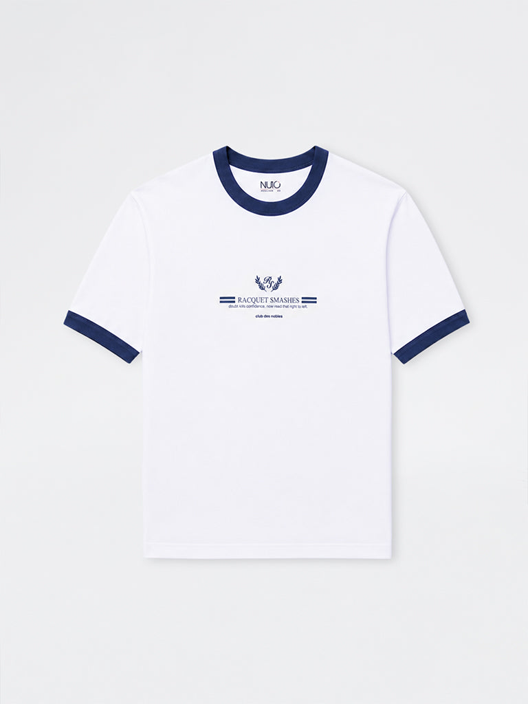 Nuoflexx Off-White Text-Printed Relaxed-Fit Cotton-Blend T-Shirt