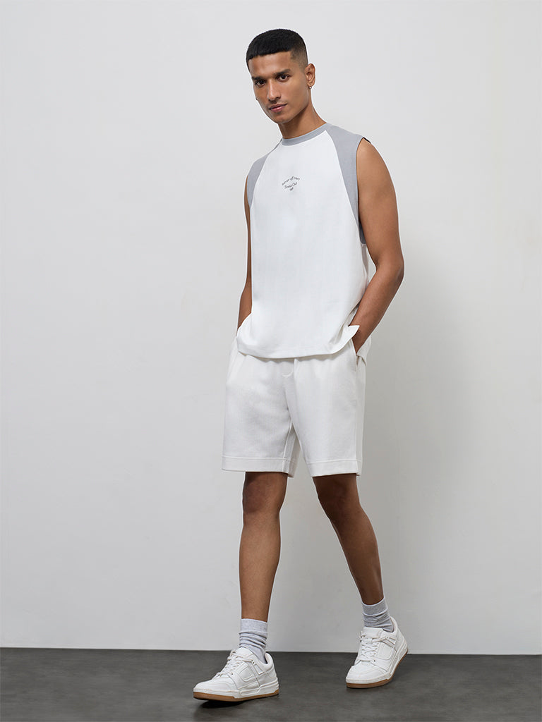 Nuoflexx Off-White Colour-Blocked Relaxed-Fit Cotton-Blend T-Shirt