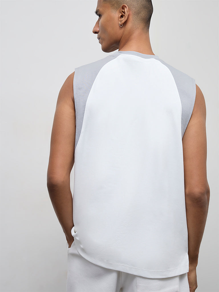Nuoflexx Off-White Colour-Blocked Relaxed-Fit Cotton-Blend T-Shirt