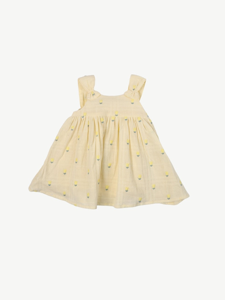 HOP Baby Girls Multicolour Floral Printed Cotton Dress