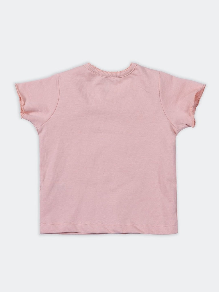 HOP Baby Girls Multicolour Floral Regular Fit Cotton-Blend T-Shirt Set - Pack of 2