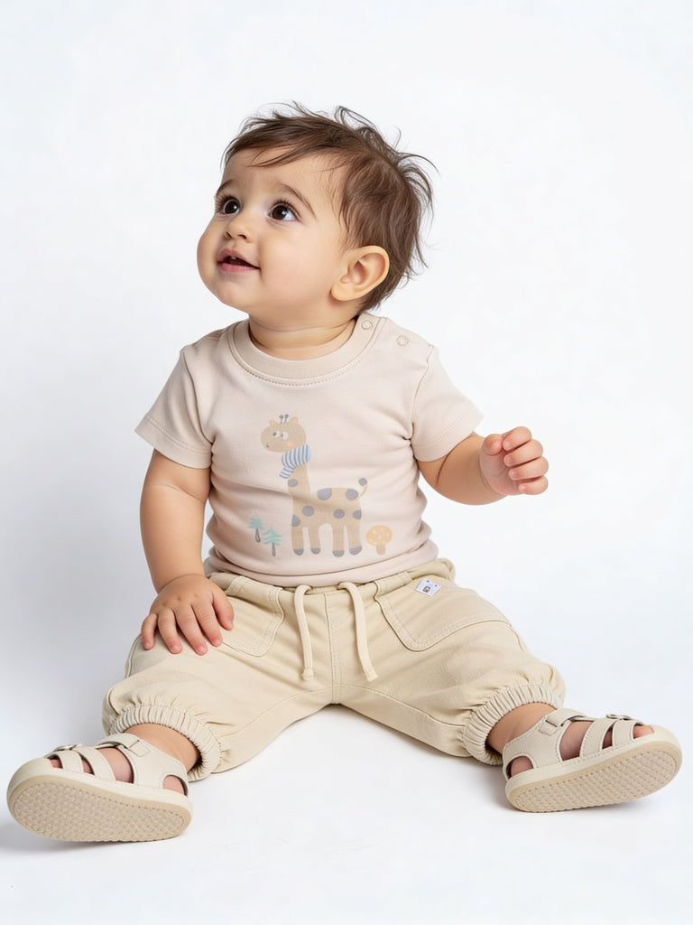 Hop Baby Boys Multicolor Animal Graphic Cotton T-Shirt - Pack Of 5