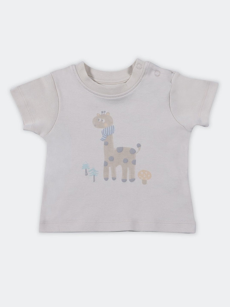 Hop Baby Boys Multicolor Animal Graphic Cotton T-Shirt - Pack Of 5