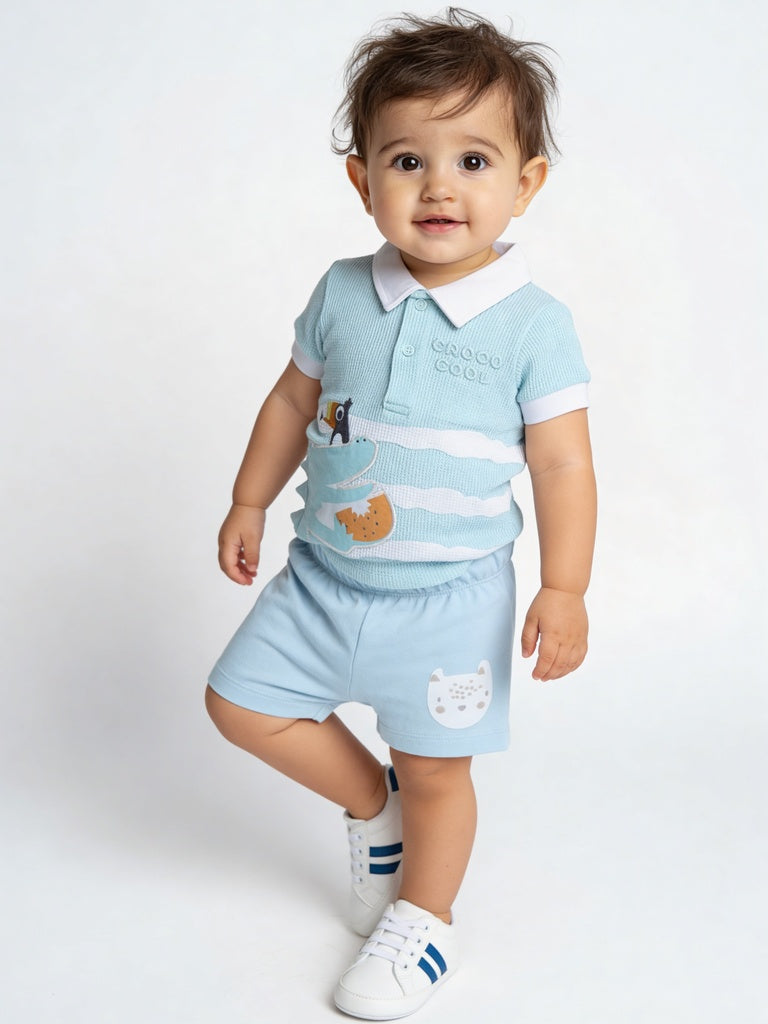 HOP Baby Boys Multicolor Cotton Shorts - Pack of 5