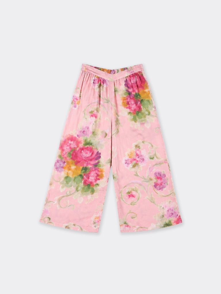 Utsa Pink Floral Printed Pants