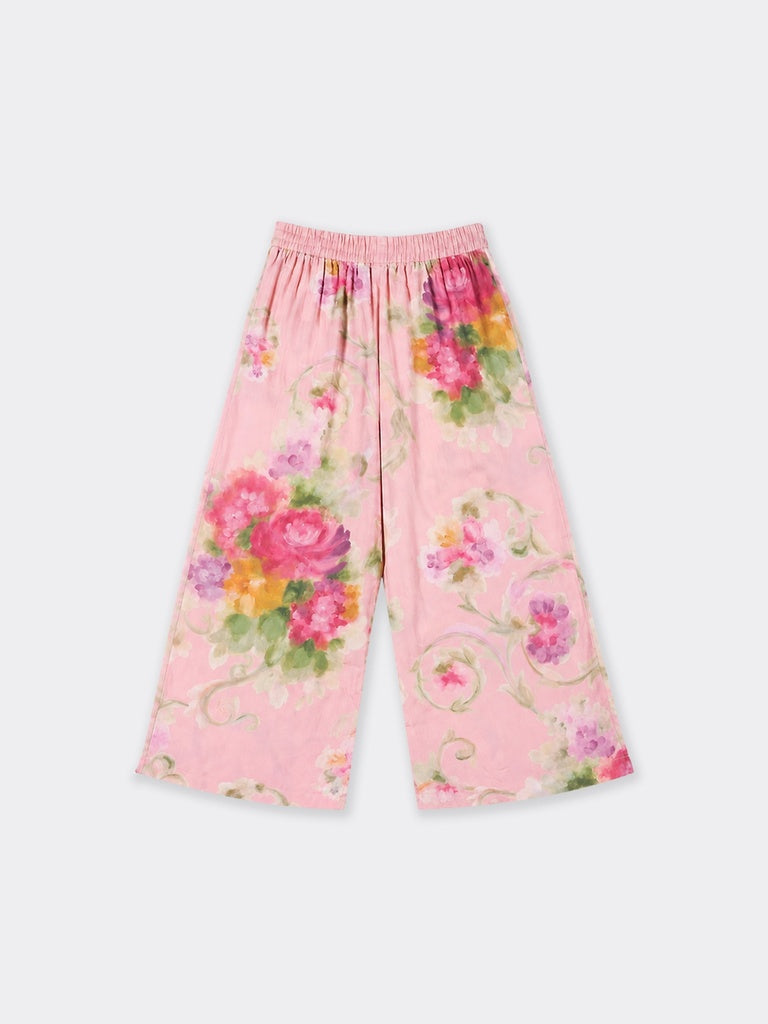 Utsa Pink Floral Printed Pants