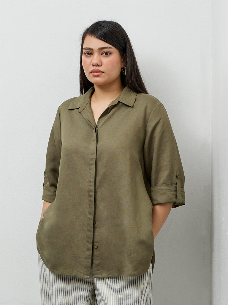 Gia Olive Solid Shirt