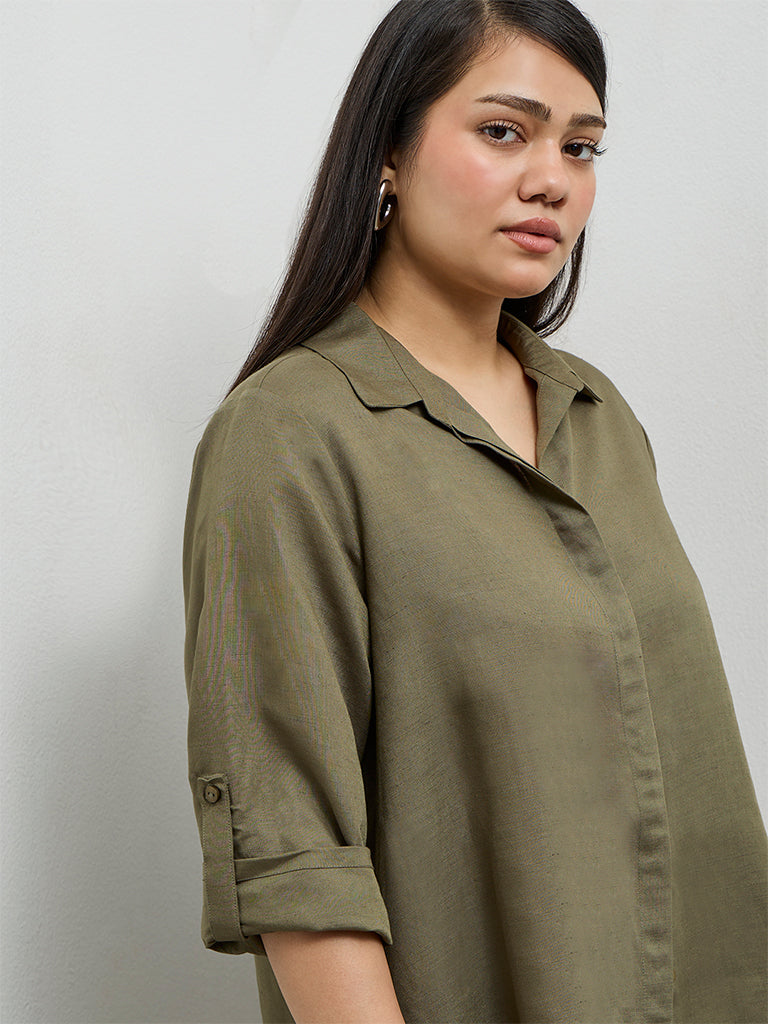 Gia Olive Solid Shirt