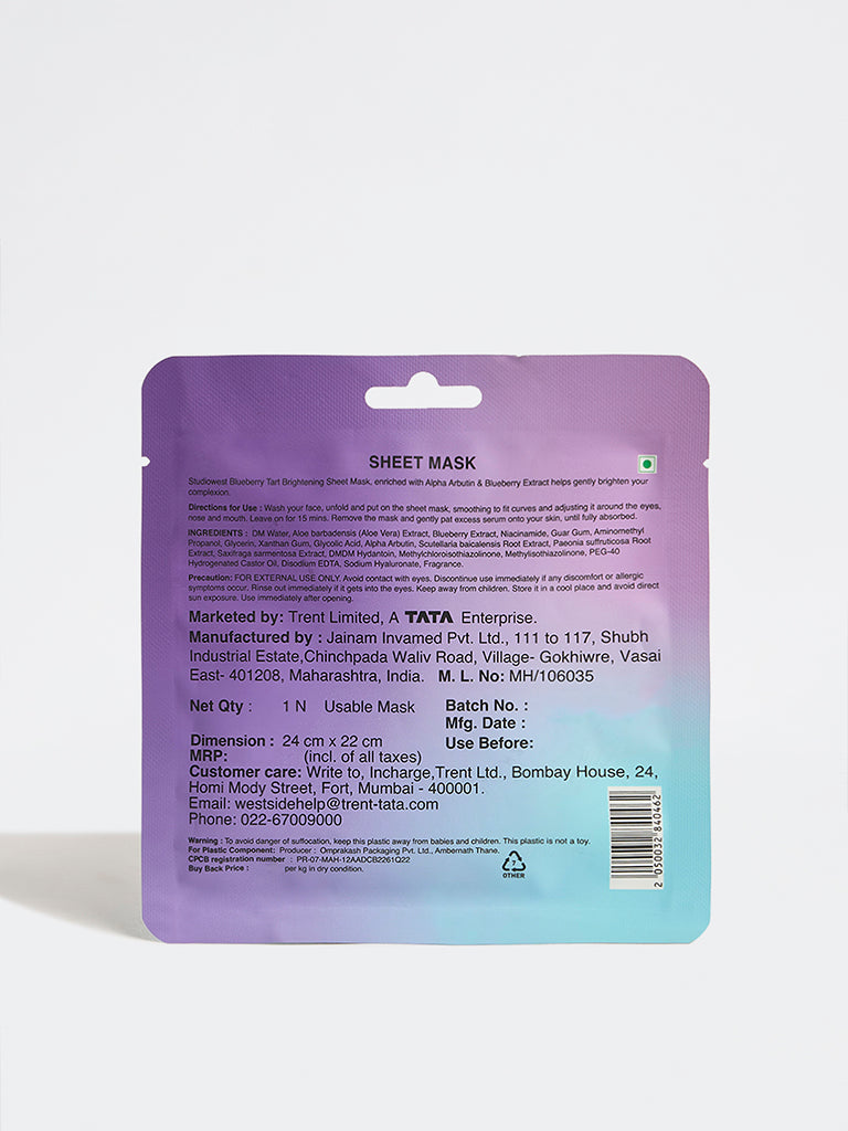Studiowest Blueberry Tart Brightening Sheet Mask