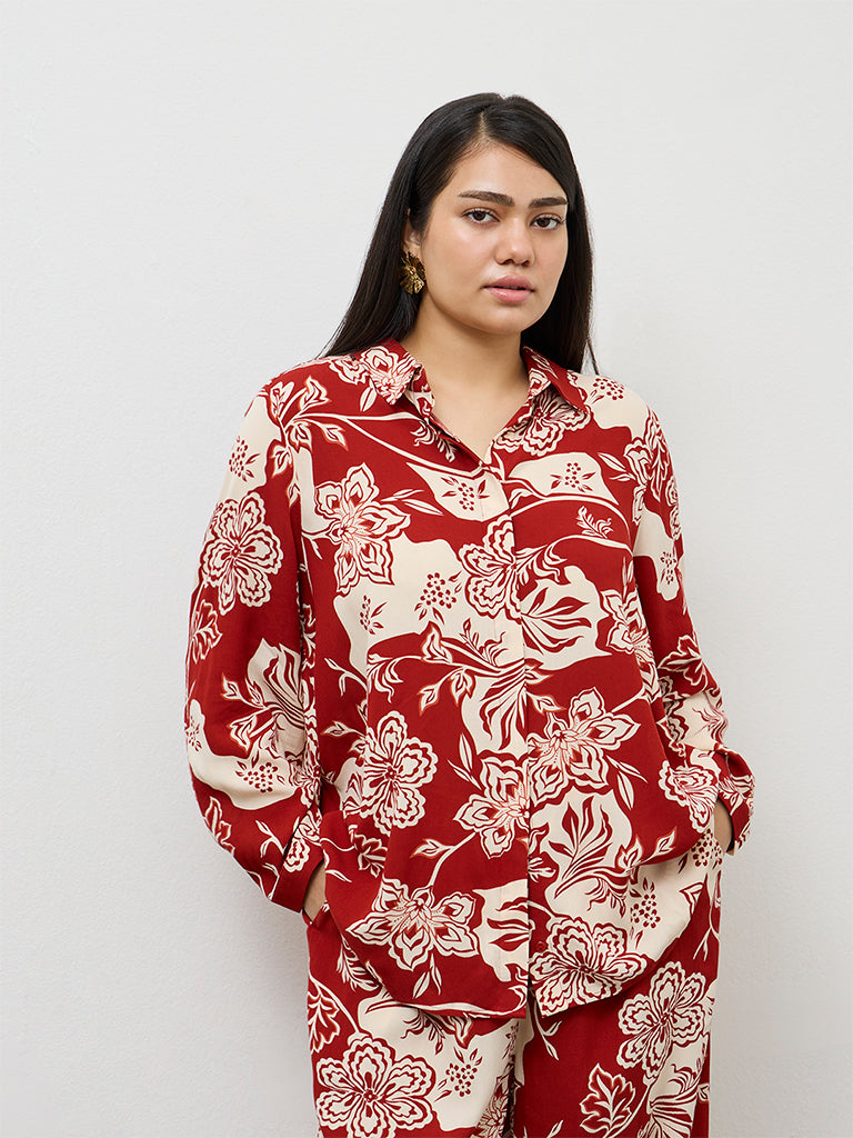 Gia Rust Foliage Printed Shirt
