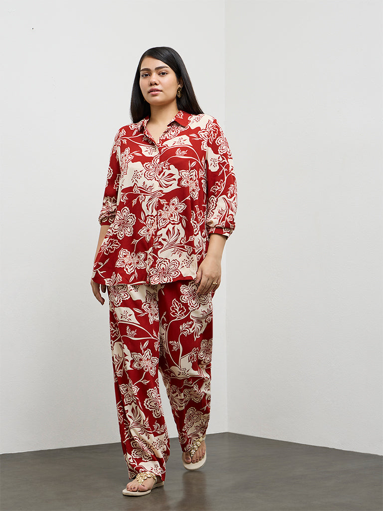 Gia Rust Foliage Printed Shirt