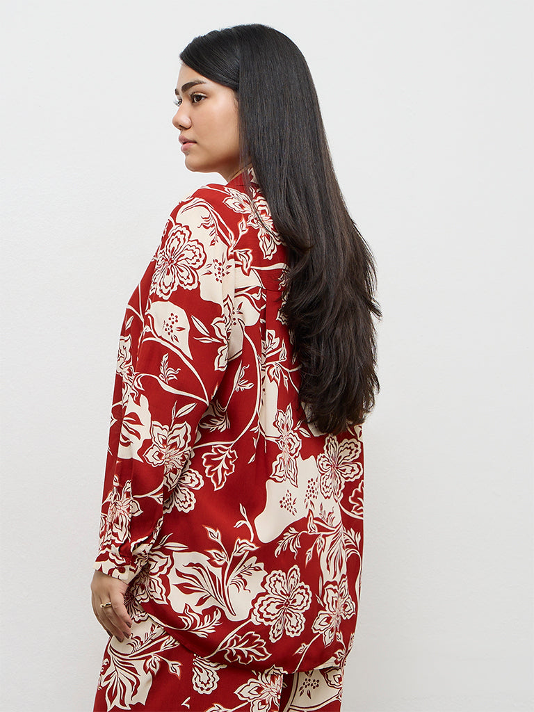 Gia Rust Foliage Printed Shirt