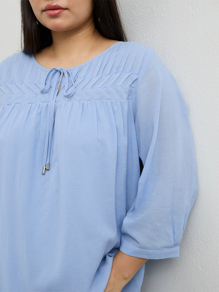 Gia Blue Solid Top
