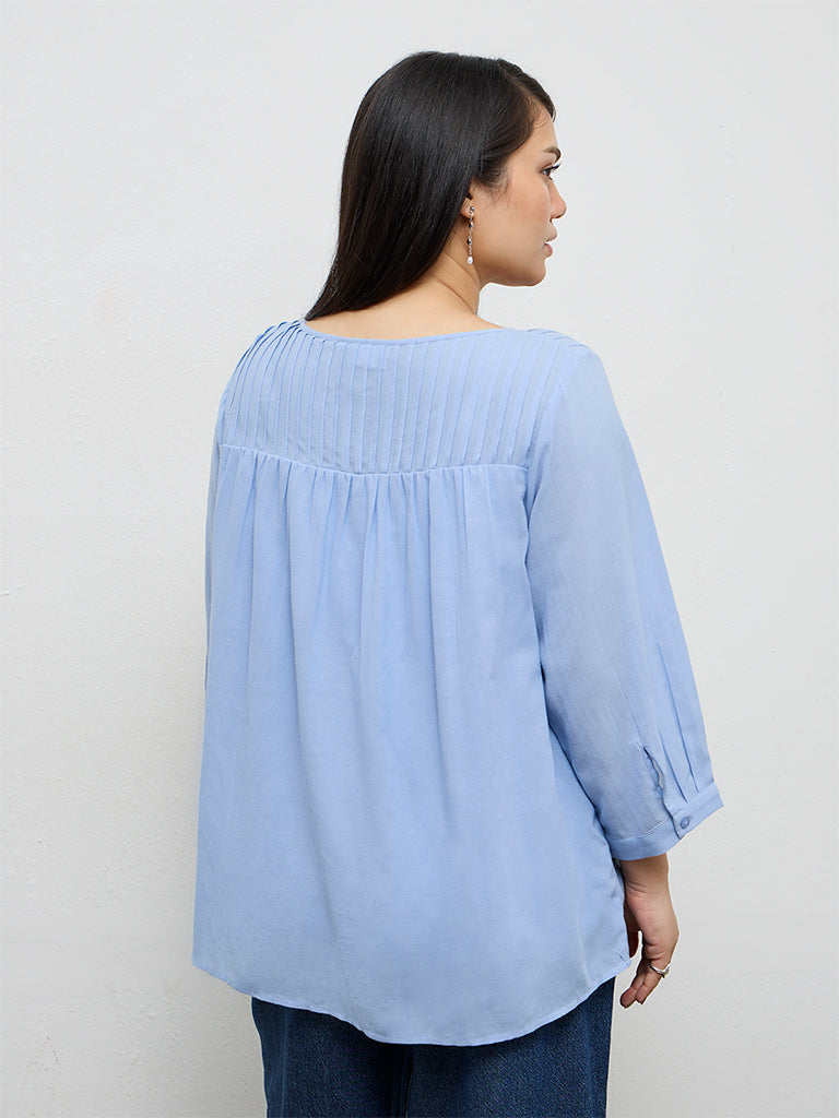 Gia Blue Solid Top