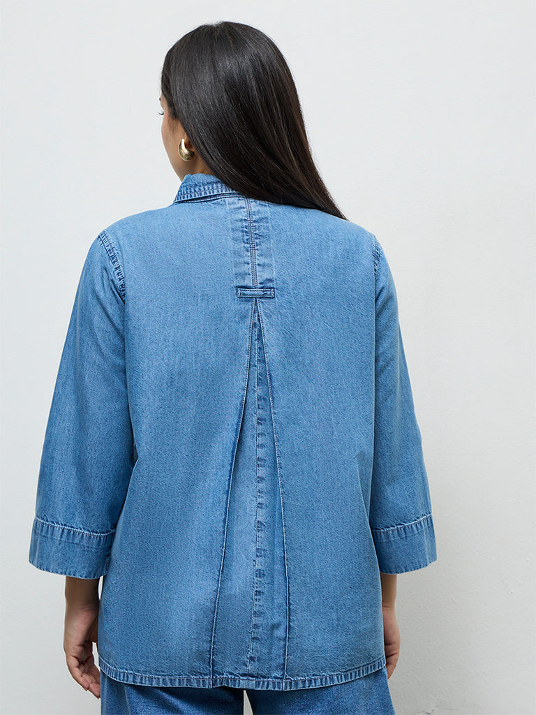 Gia Light Blue Washed Denim Shirt