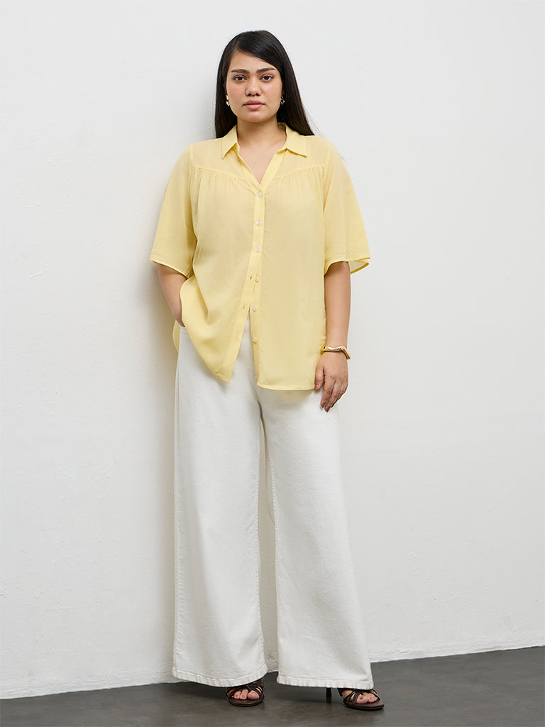 Gia Yellow Solid Blouse