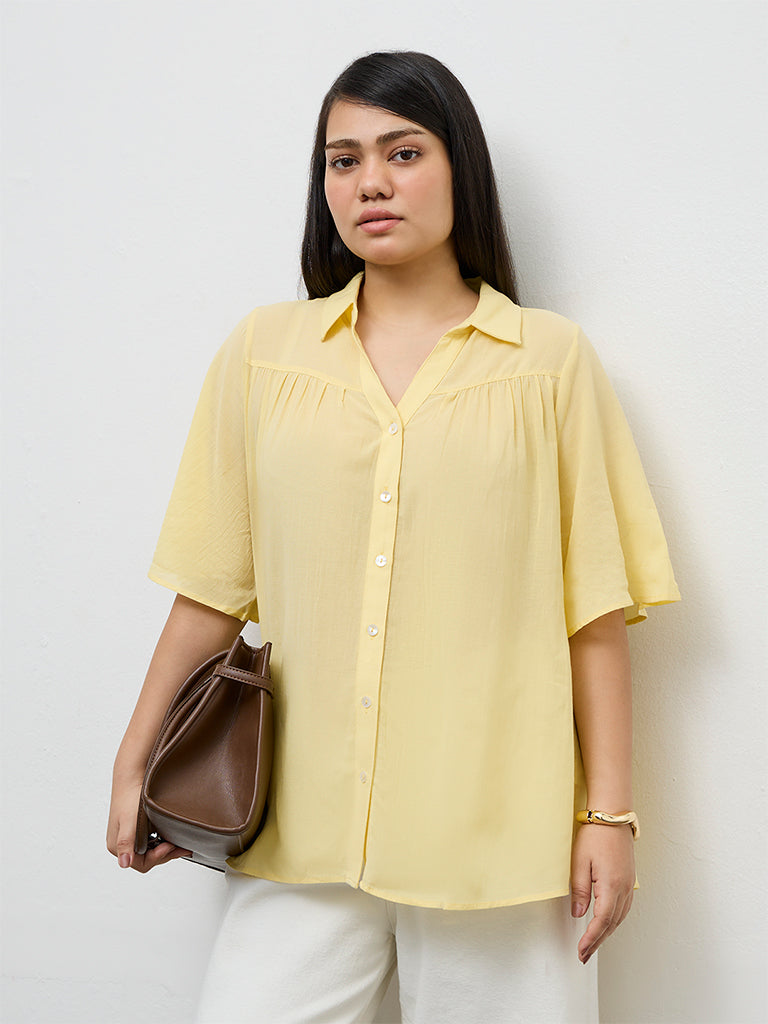Gia Yellow Solid Blouse