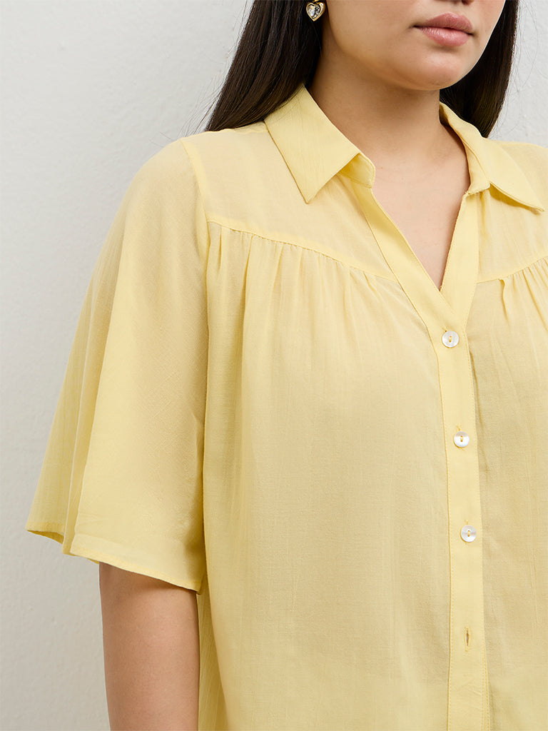 Gia Yellow Solid Blouse