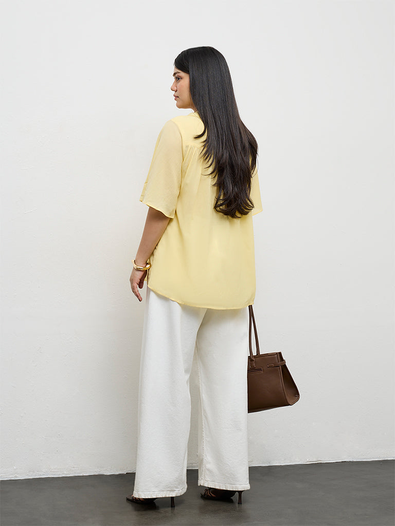 Gia Yellow Solid Blouse