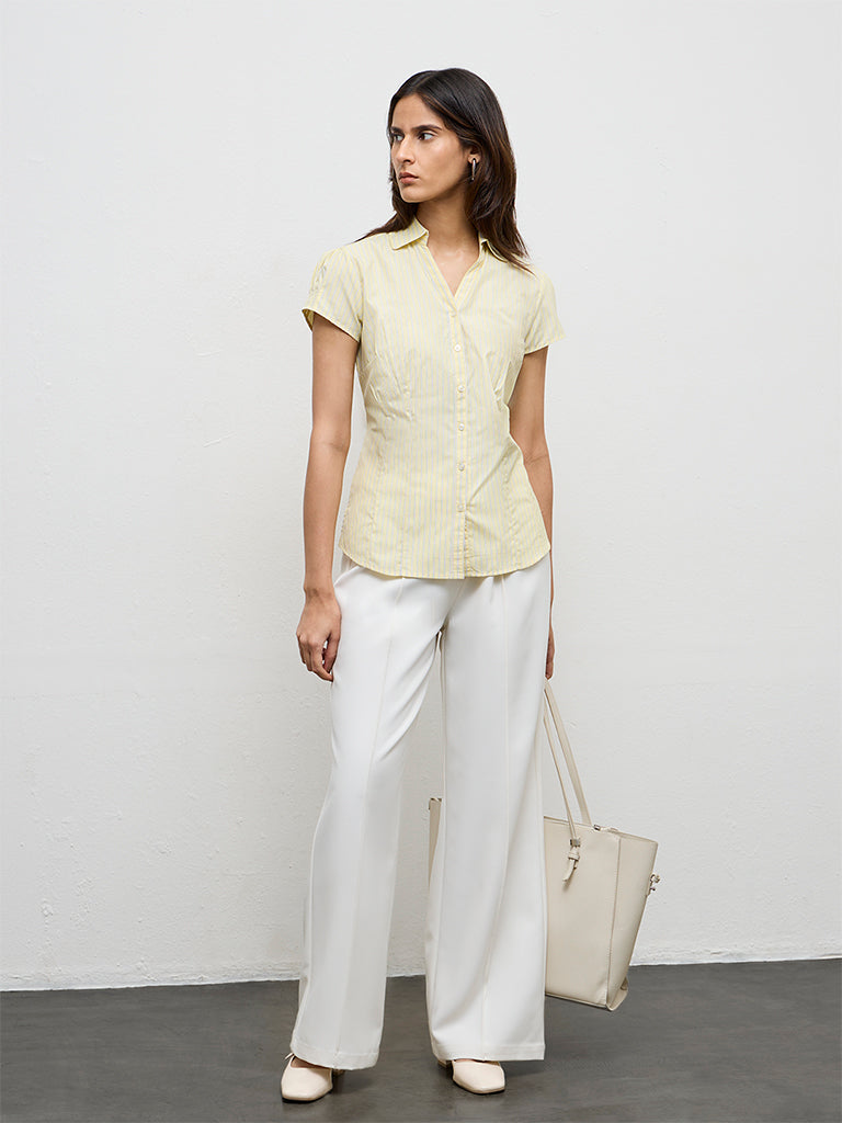 Wardrobe Light Yellow Striped Shirt