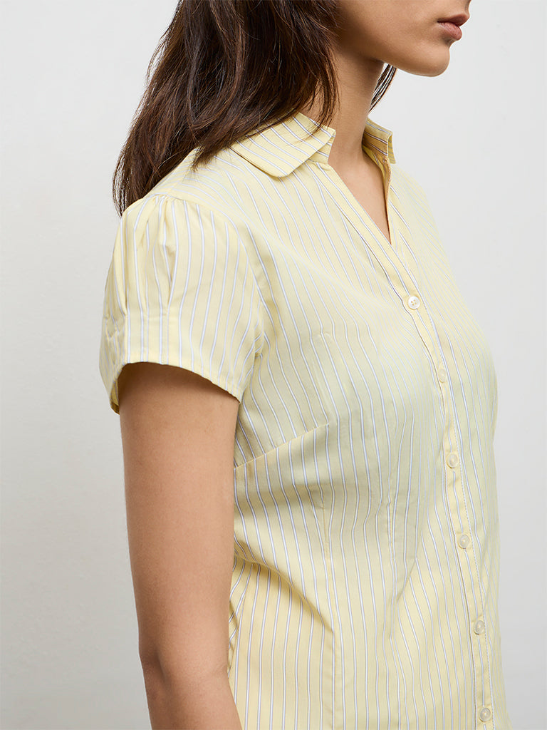 Wardrobe Light Yellow Striped Shirt