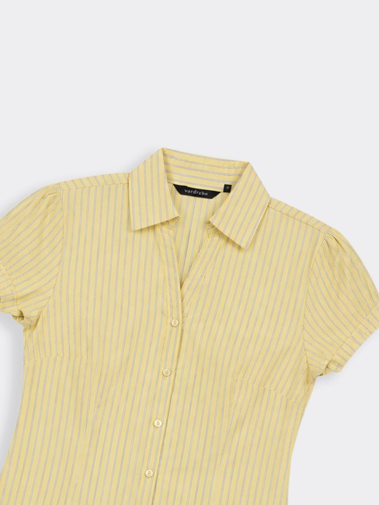 Wardrobe Light Yellow Striped Shirt