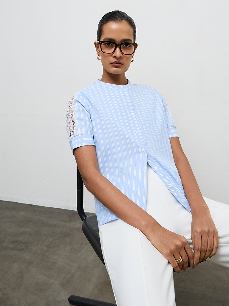 Wardrobe Light Blue Striped Blouse