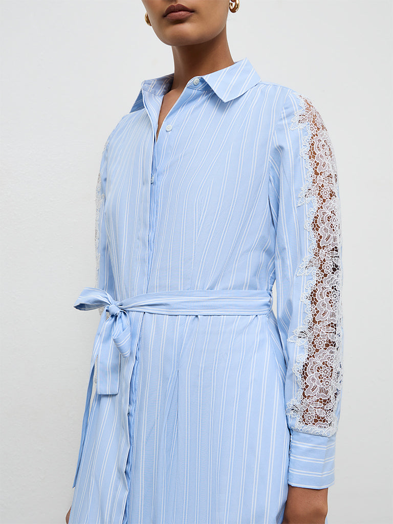 Wardrobe Blue Striped Shirt Dress