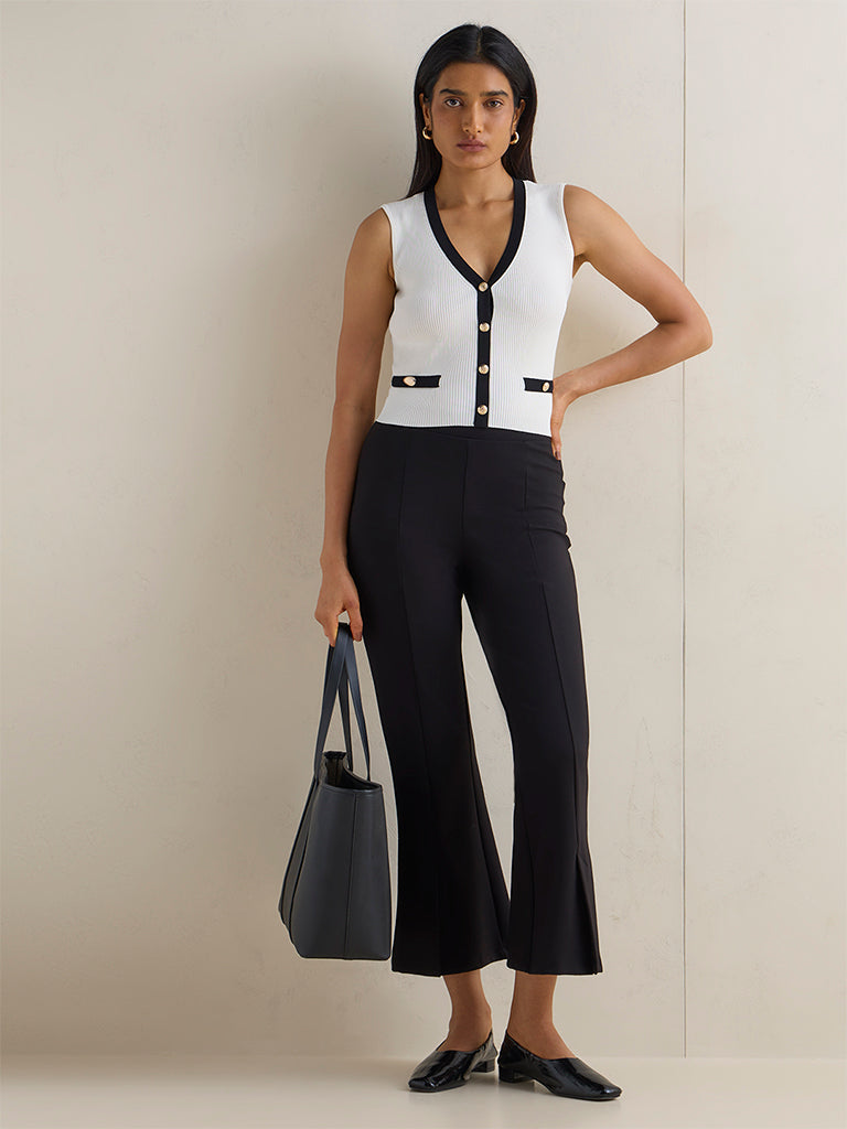 Wardrobe White Ribbed-Textured Top