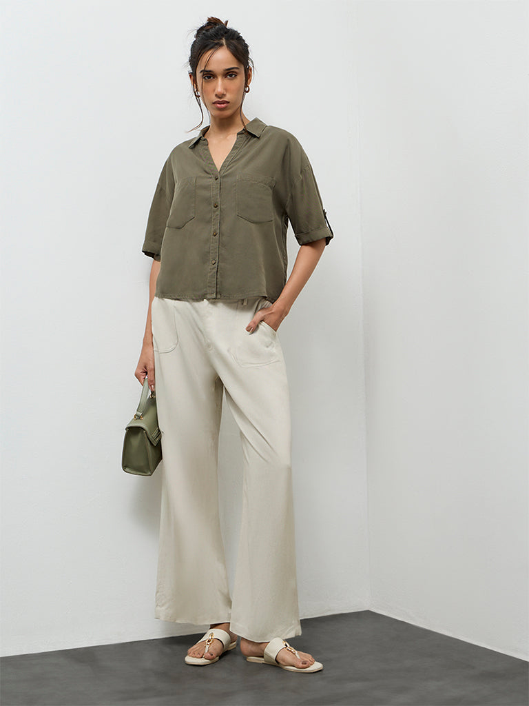 LOV Olive Solid Shirt