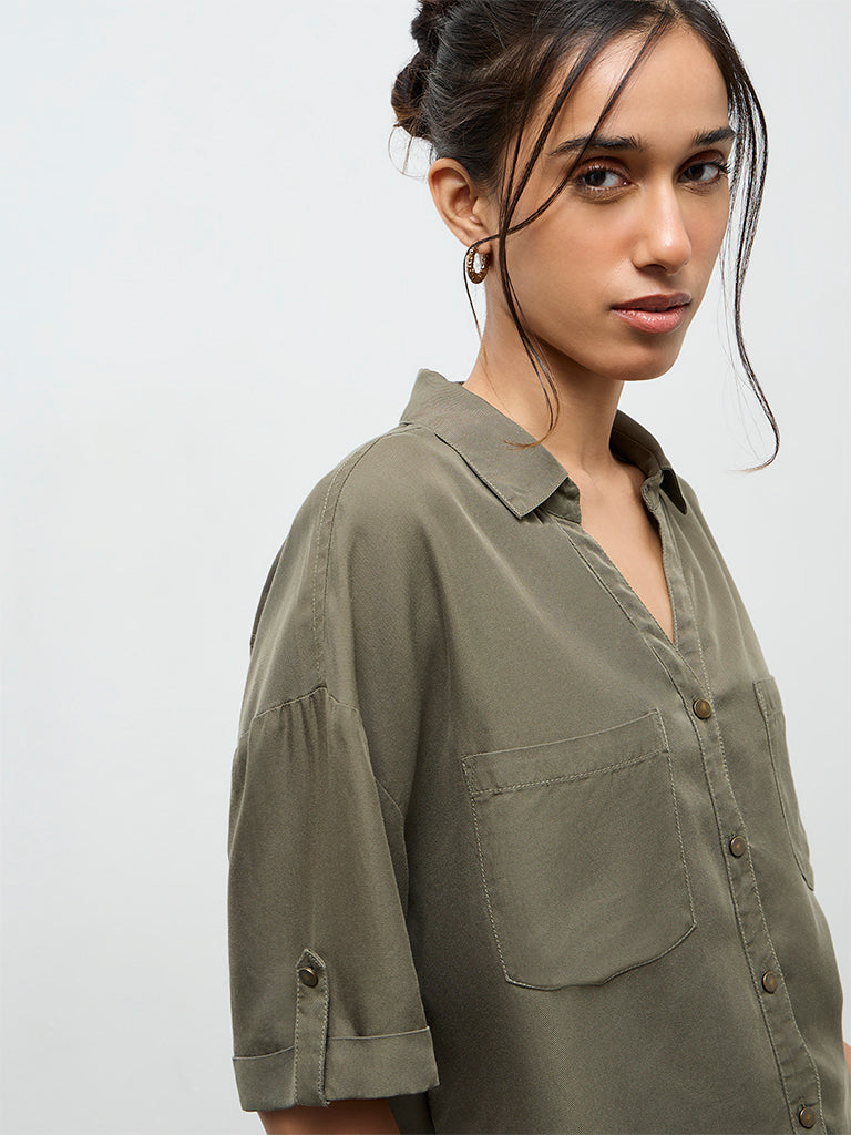 LOV Olive Solid Shirt