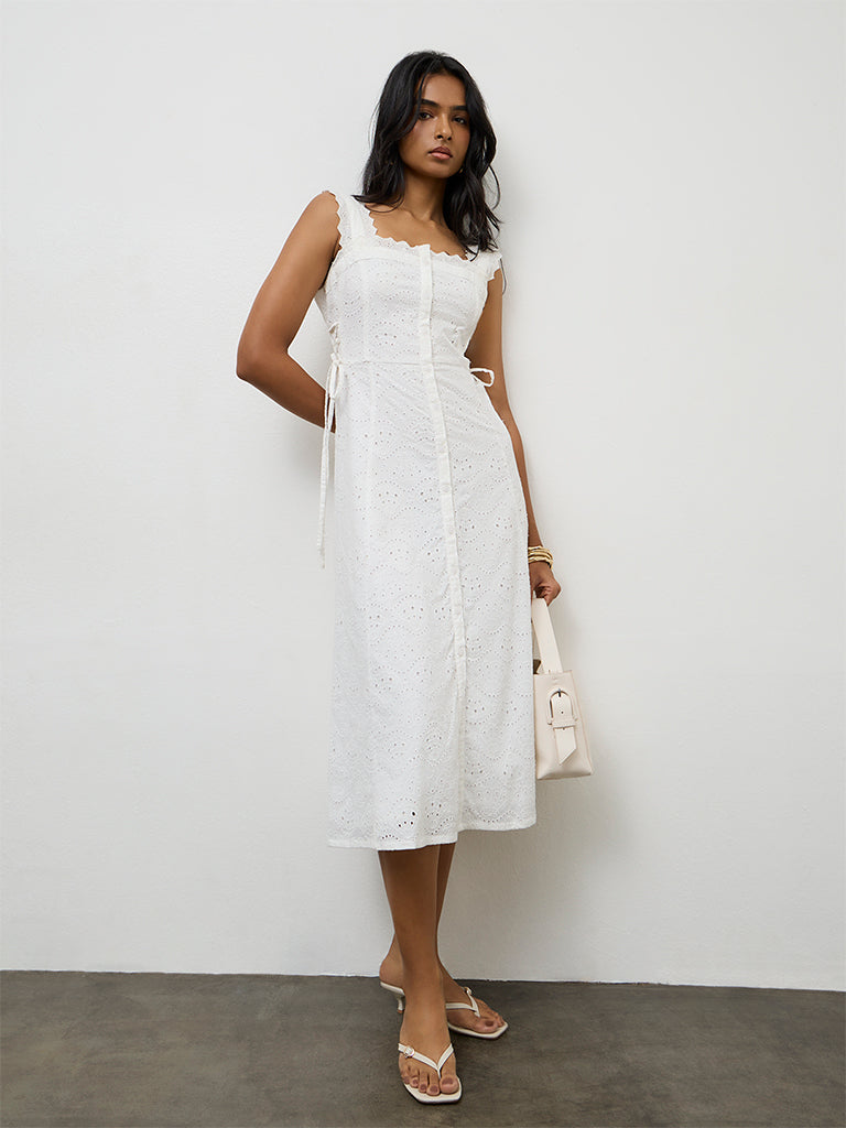 chinese dress ladies Buy LOV Off-White Broderie Anglaise A-Line Dress from Westside