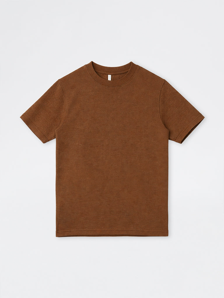 ETA Brown Textured Relaxed-Fit Cotton-Blend T-Shirt