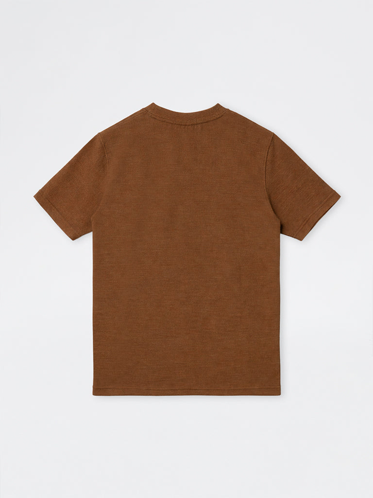 ETA Brown Textured Relaxed-Fit Cotton-Blend T-Shirt