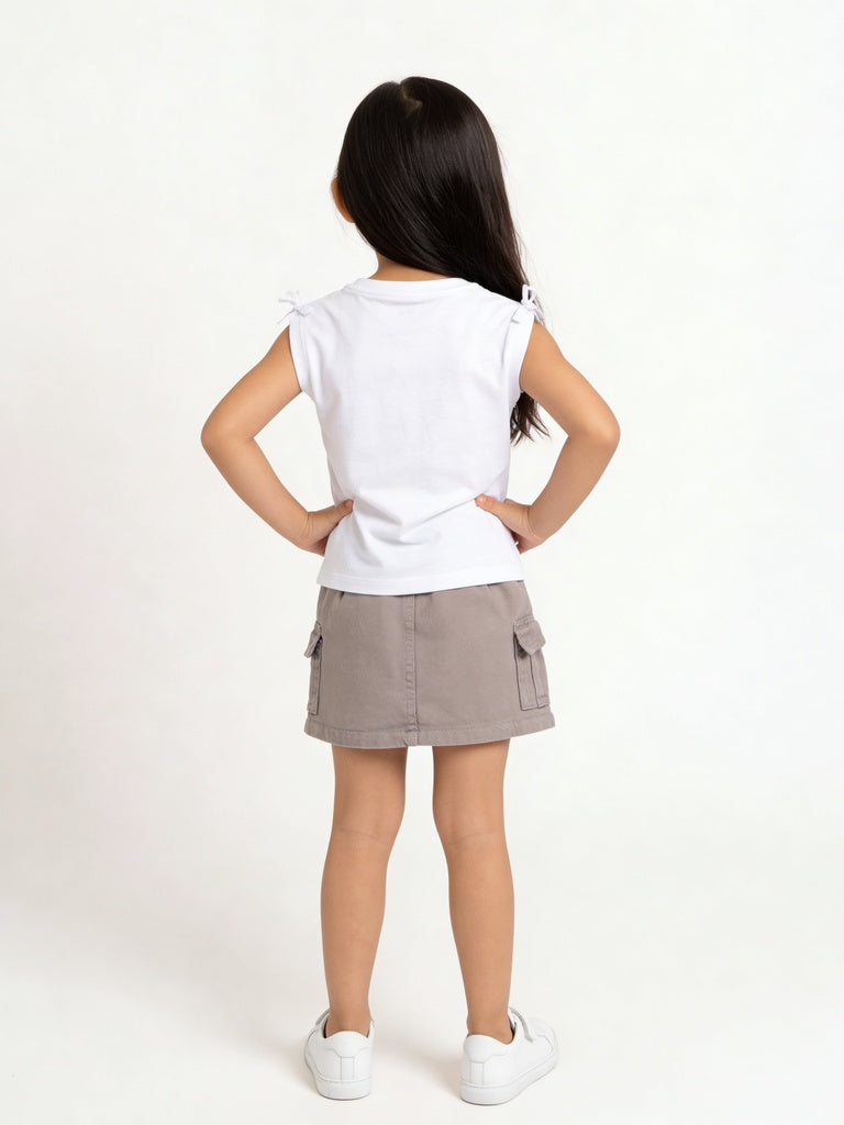 HOP Kids Girls Off-White Picnic Graphic Cotton Top