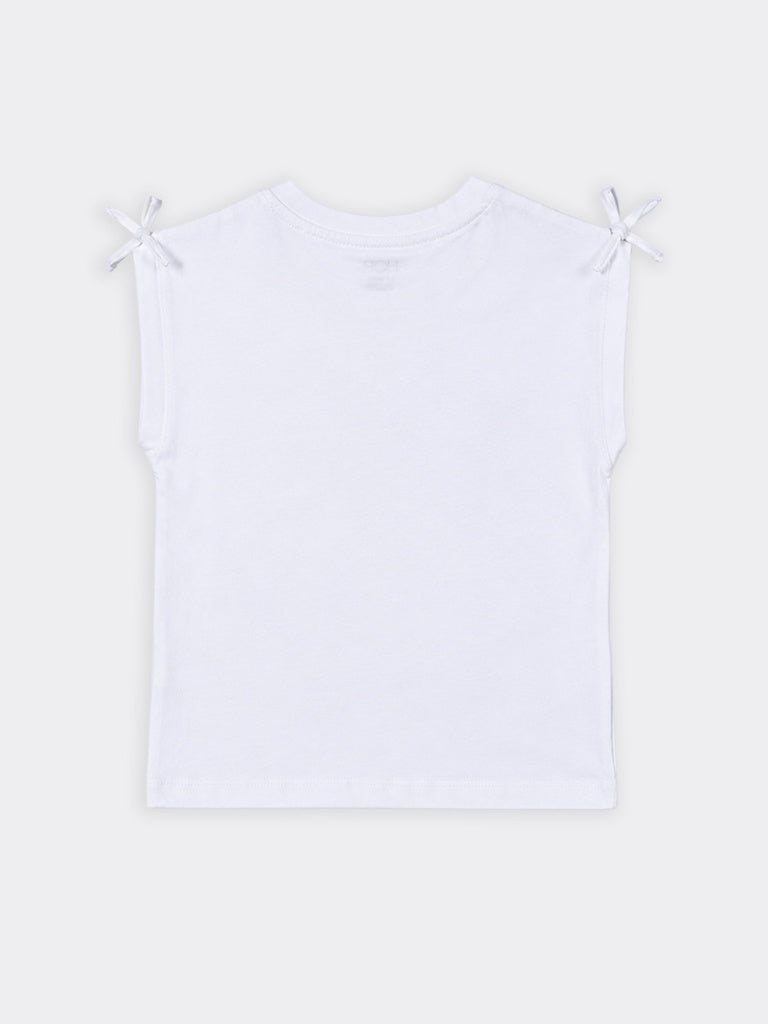 HOP Kids Girls Off-White Picnic Graphic Cotton Top