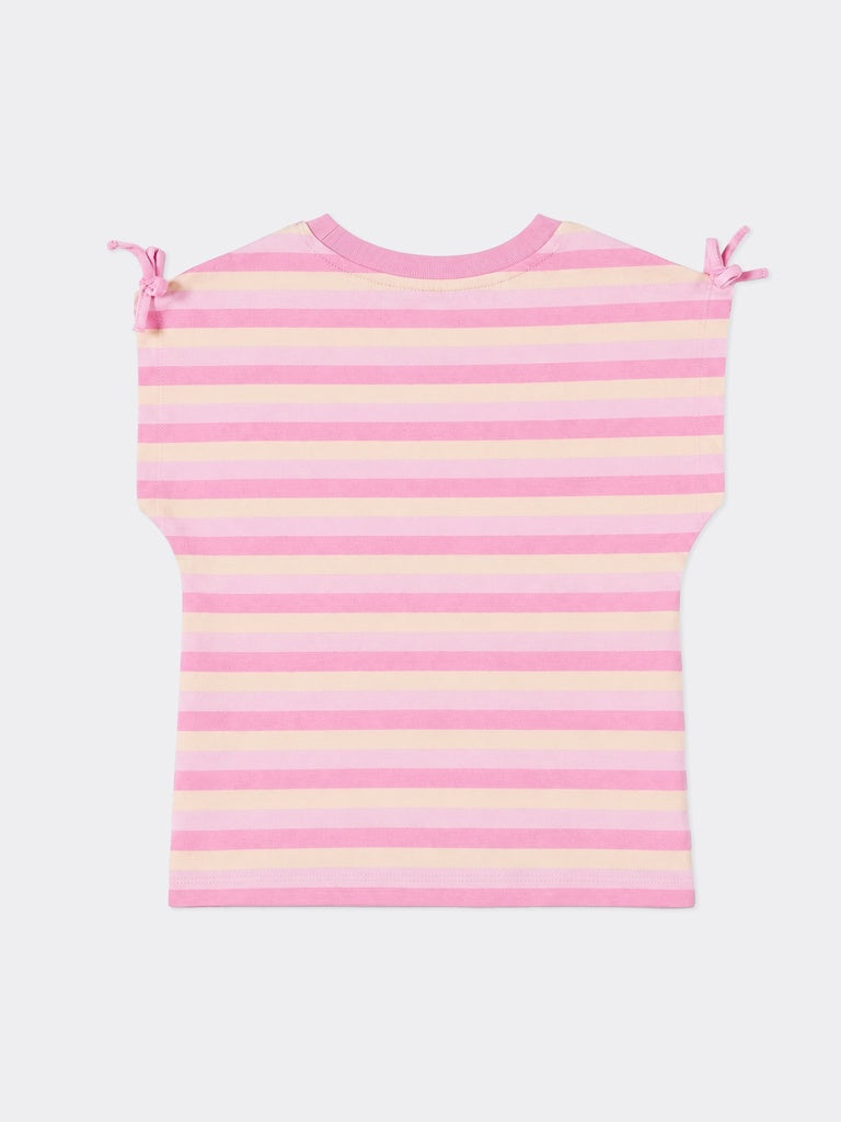 HOP Kids Girls Pink Striped Cotton Top
