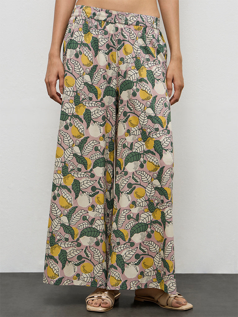 Utsa Multicolor Botanical Pattern Palazzos