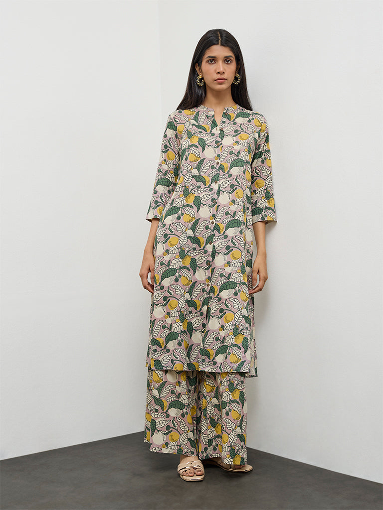 Utsa Multicolor Botanical Pattern Palazzos
