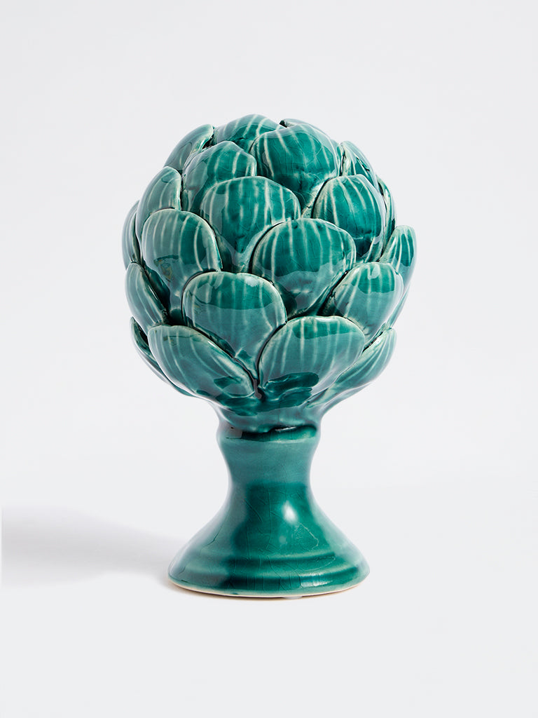 Westside Home Teal Ceramic Artichoke Decorative Object