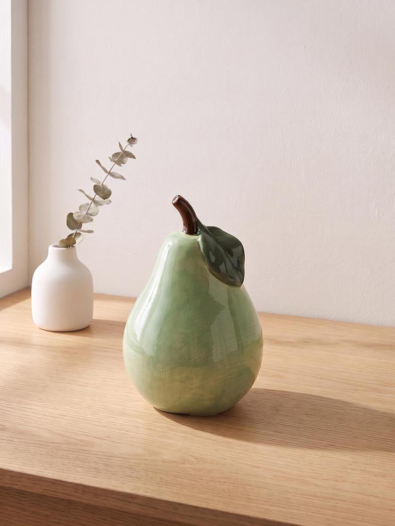Westside Home Green Ceramic Pear Decorative Object