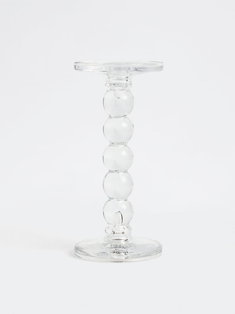 Westside Home Glass Bubble Pillar Candle Holder