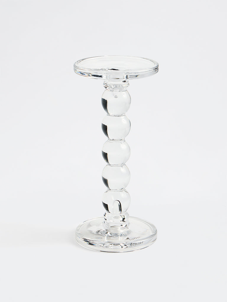 Westside Home Glass Bubble Pillar Candle Holder