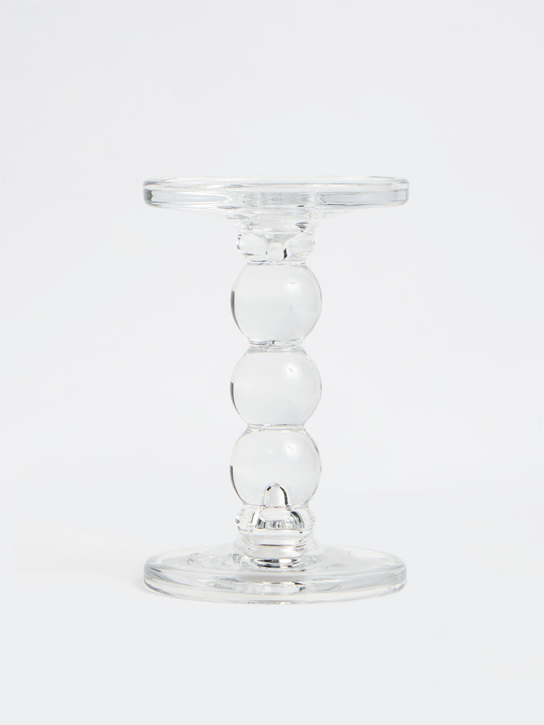 Westside Home Glass Bubble Pillar Candle Holder