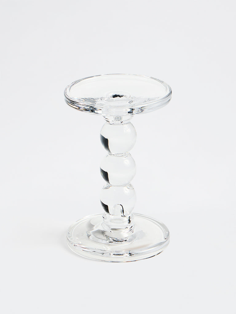 Westside Home Glass Bubble Pillar Candle Holder