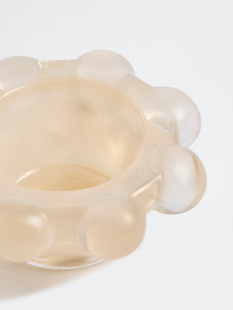 Westside Home Cream Glass Bubble Tealight Candle Holder