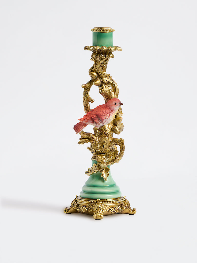 Westside Home Gold Bird Design Taper Candle Holder