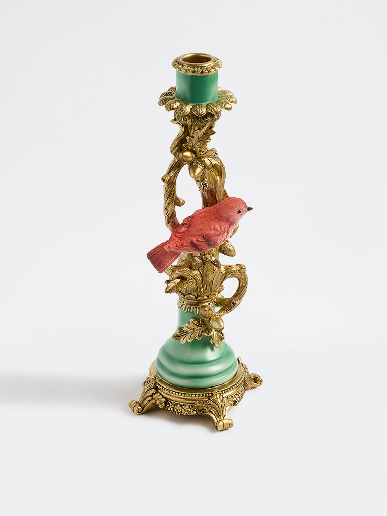 Westside Home Gold Bird Design Taper Candle Holder
