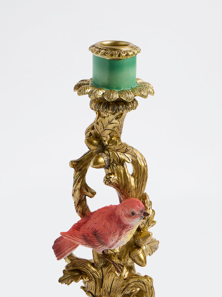 Westside Home Gold Bird Design Taper Candle Holder